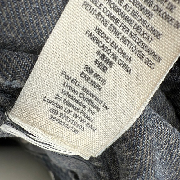 Free People Jacket Small Denim Retro 90s Grunge Distressed Sweatshirt Hoodie - Picture 10 of 11